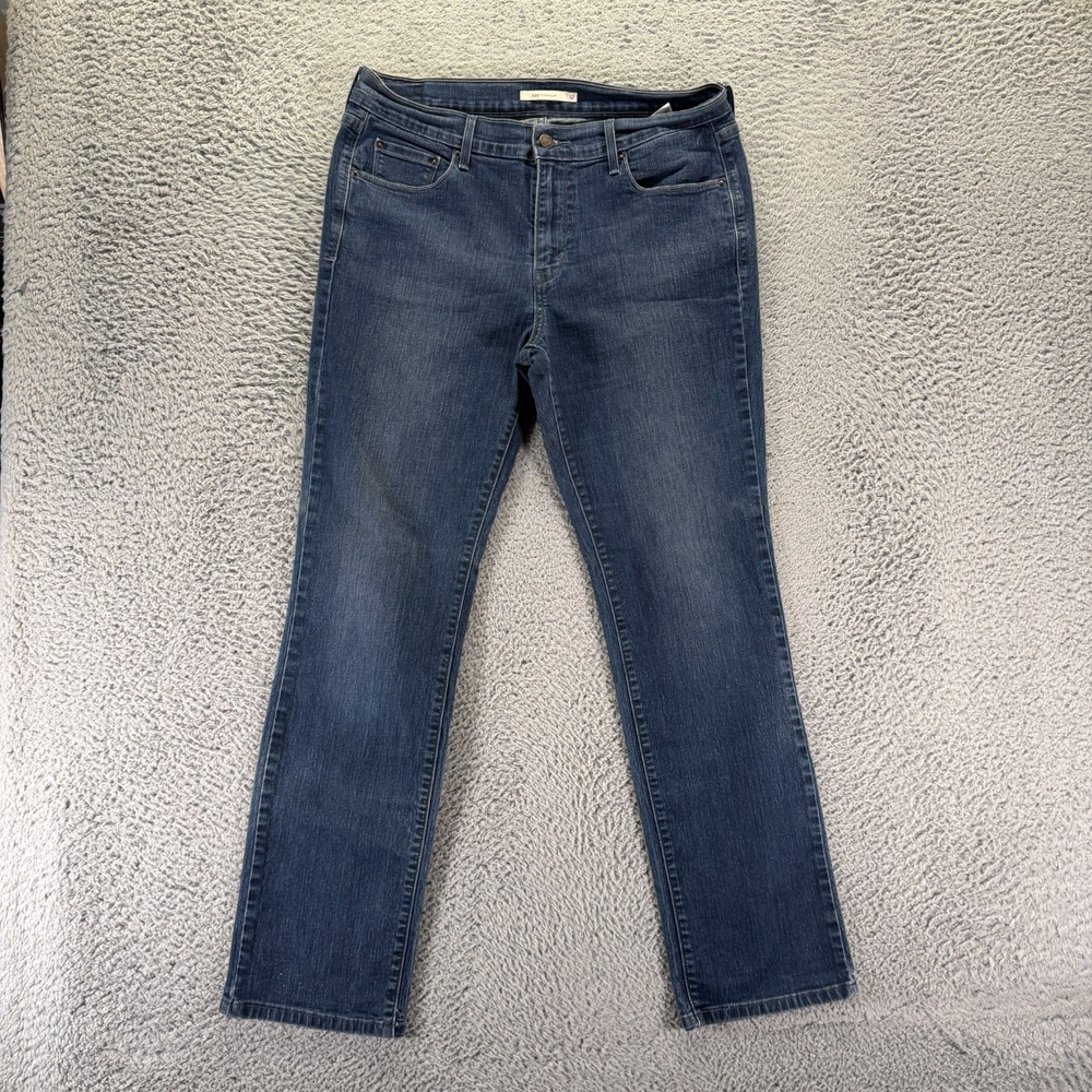 Levi's 505 Jeans Womens 12 Blue Cotton Denim Straight Leg Faded Workwear Stretch
